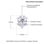 Load image into Gallery viewer, SO SEOUL Athena Triple Brilliant Cut Trio Diamond Simulant Cubic Zirconia Stud Earrings