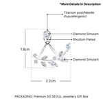 Load image into Gallery viewer, SO SEOUL Gleam Flower Twilight Vines Diamond Simulant Cubic Curved Earring Jackets