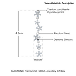 Load image into Gallery viewer, SO SEOUL Leilani Multiple Petite Flower Diamond Simulant Cubic Dangling Stud Earrings