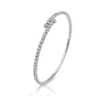 Load image into Gallery viewer, SO SEOUL Chiara Elegance Adjustable Bangle with White and Aurore Boreale Austrian Crystal in a Spiral Circle Spring Design
