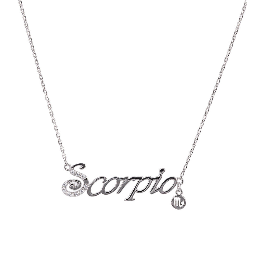 SO SEOUL Zodiac Constellation Necklace with Diamond Simulant Cubic Zirconia - Aries to Pisces