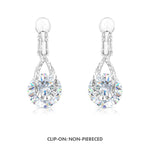 Load image into Gallery viewer, SO SEOUL Callista Diamond-Simulant Teardrop Hoop or Clip-On Earrings Set
