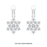 Load image into Gallery viewer, SO SEOUL &#39;Let it Snow&#39; - Brilliance Snowflake  Cubic Zirconia Hoop or Clip-On Earrings Set
