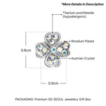 Load image into Gallery viewer, SO SEOUL Alette Clover Aurore Boreale Crystals with Stud Earrings