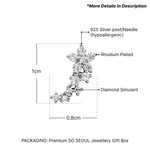 Load image into Gallery viewer, SO SEOUL Leilani Floral Solitaire Diamond Simulant Cubic Zirconia Ear Climber Earrings