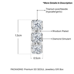 Load image into Gallery viewer, SO SEOUL Athena Triple Emerald-Cut Diamond Simulant Zirconia Drop Stud Earrings