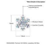 Load image into Gallery viewer, SO SEOUL "Let it Snow" Snowflake Aurore Boreale or Blue Crystal Stud Earrings and Pendant Necklace Jewelry Gift Set