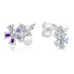 Load image into Gallery viewer, SO SEOUL &#39;Leilani&#39; Flower Pearl and Diamond Simulant Cubic Zirconia Stud Earrings
