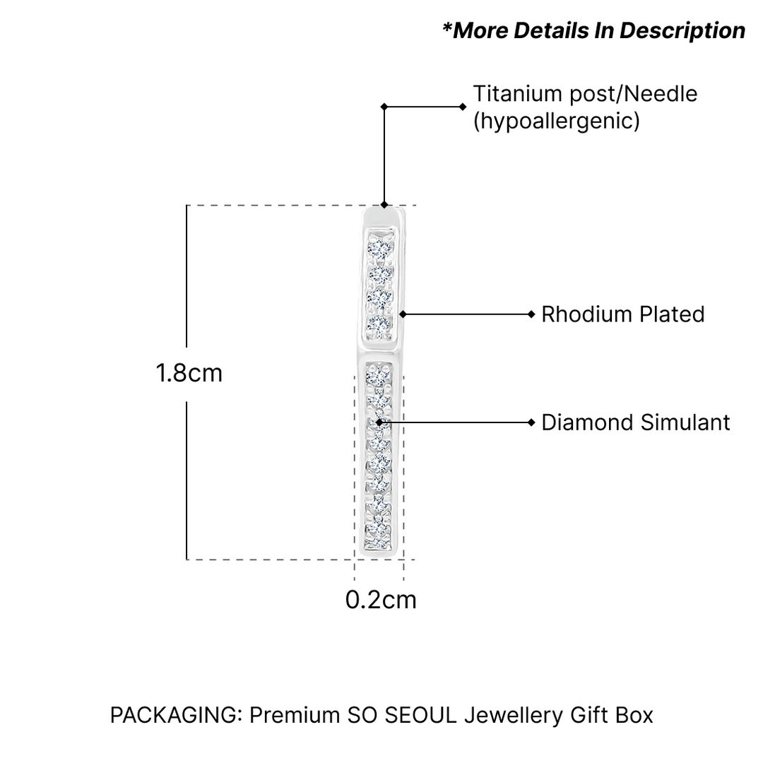 SO SEOUL Diamond-Shape Accent Cubic Zirconia Huggie Hoop Earrings