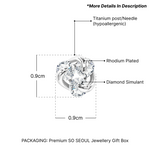 Load image into Gallery viewer, SO SEOUL Callista Twisted Triple Solitaire Diamond Simulant Cubic Zirconia Earrings
