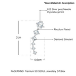 Load image into Gallery viewer, SO SEOUL Aster Star Round Solitaire Crawler Cuff Diamond Simulant Cubic Zirconia Ear Climber Earrings