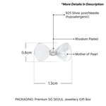 Load image into Gallery viewer, SO SEOUL Claire Ribbon Bow Elegance - Mother of Pearl &amp; Cubic Zirconia Stud Earrings