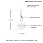 Load image into Gallery viewer, SO SEOUL Exquisite Swarovski® White Crystal Pearl Hook Earrings