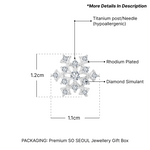 Load image into Gallery viewer, SO SEOUL 'Let it Snow' Snowflake Stud Earrings with Diamond Simulant Cubic Zirconia