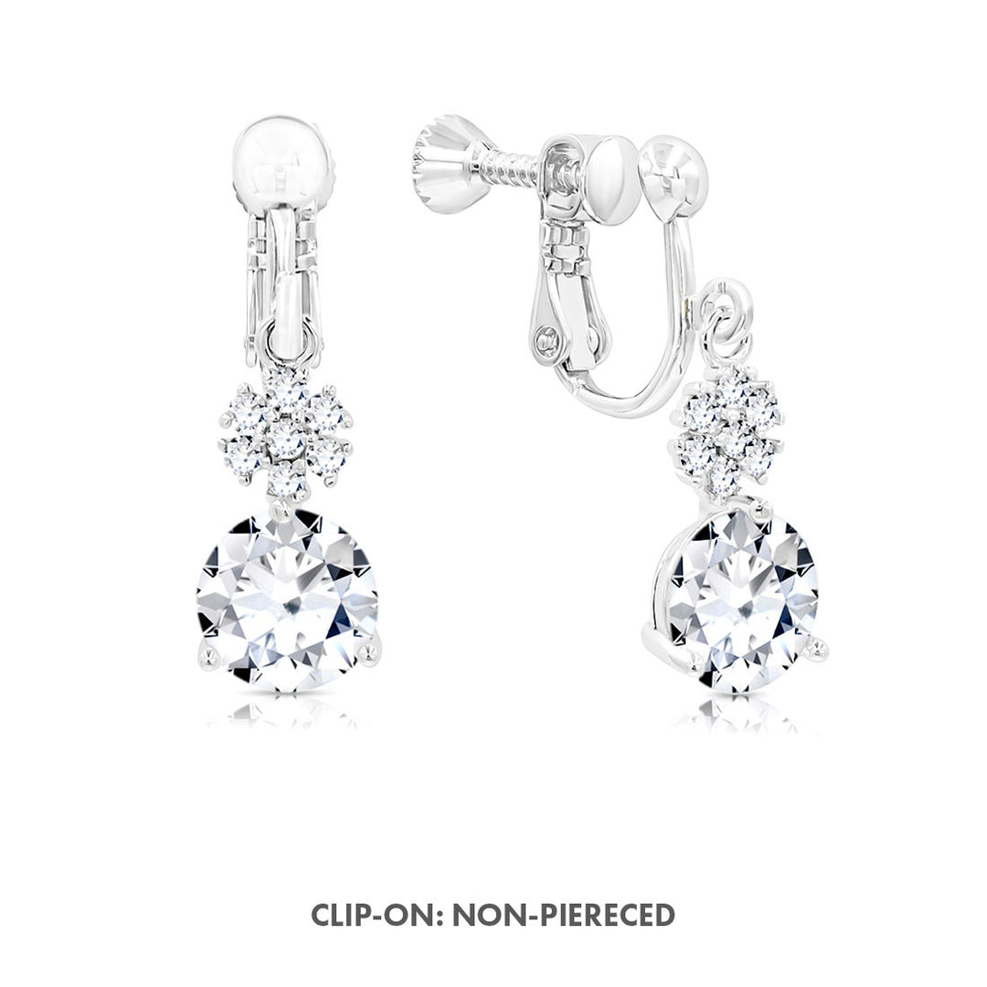 SO SEOUL Callista Sun Burst Diamond Simulant Zirconia Drop Earrings