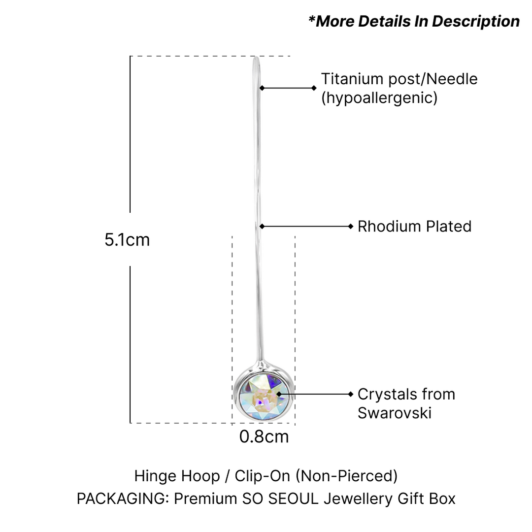 SO SEOUL Bella Aurore Boreale or Light Sapphire Shimmer Swarovski® Crystal Fancy Earwire Earrings